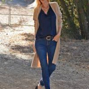 CAbi XL tan duster cardigan